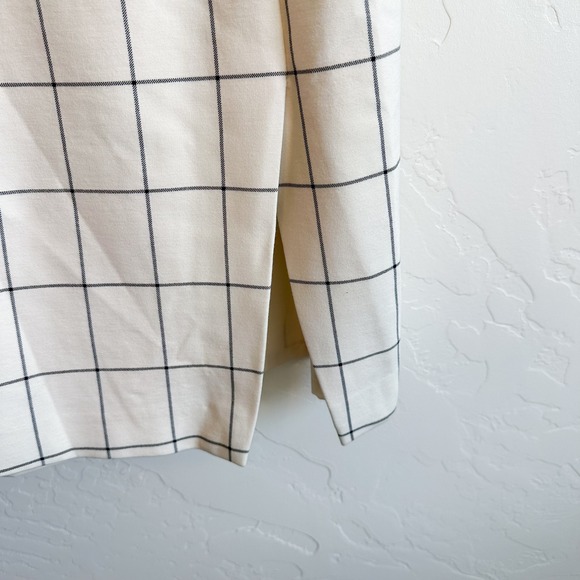 Banana Republic | Windowpane Business Sleeveless Sheath Midi Dress White Black 0 - Picture 4 of 6
